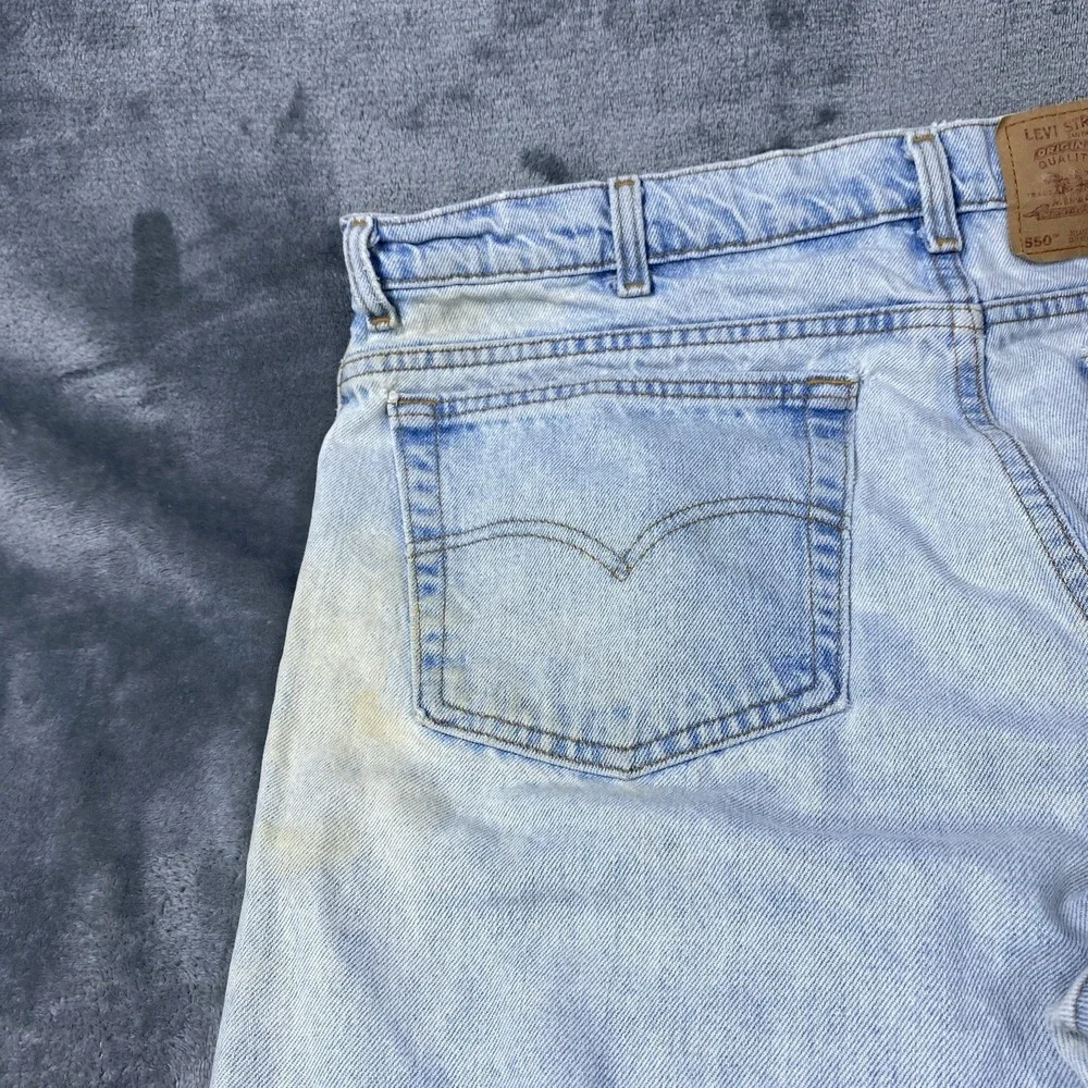 Vintage Levis 550 Jeans Fits 42x31 USA Made 1995 Tapered Relaxed Denim Work Fade